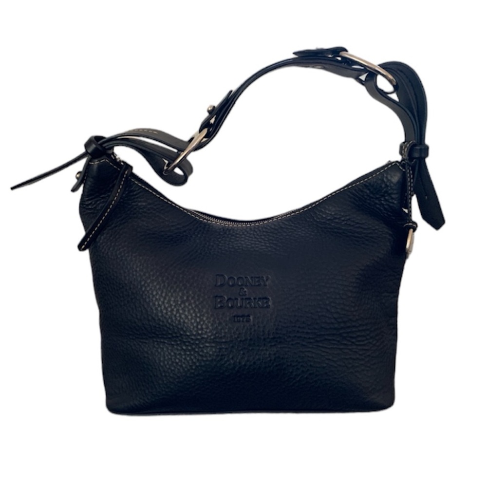 Dooney & Bourke Black Vintage Y2k pebbled leather slouchy shoulder hobo